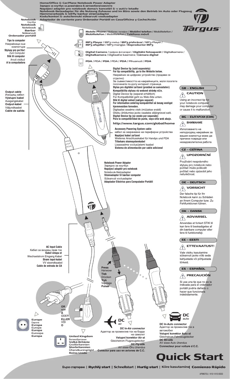 Imagen de la primera página del manual del dispositivo APM6704EU
