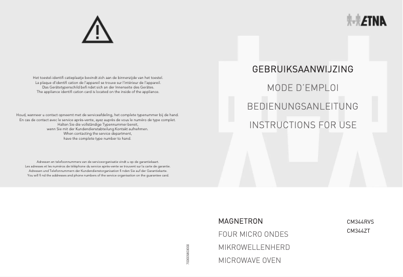 Page n°1 - Manuel utilisateur Etna CM344ZT