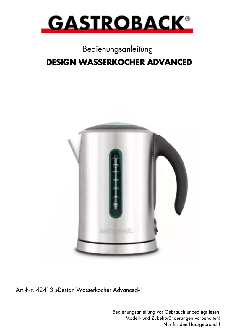 Image de la première page du manuel de l'appareil Design 42413