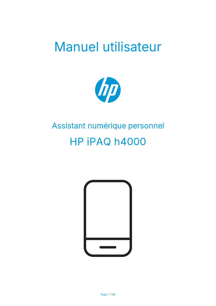 Image de la première page du manuel de l'appareil iPAQ h4000