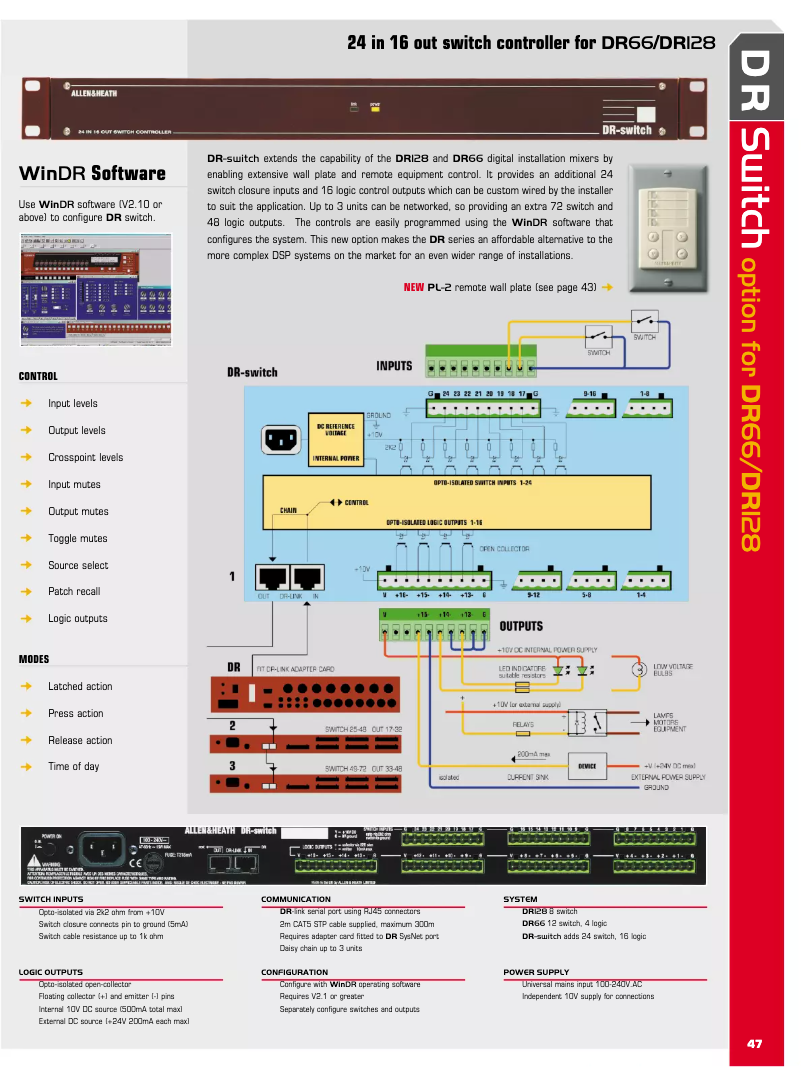 Page n°1 - Brochure Allen & Heath DR Switch