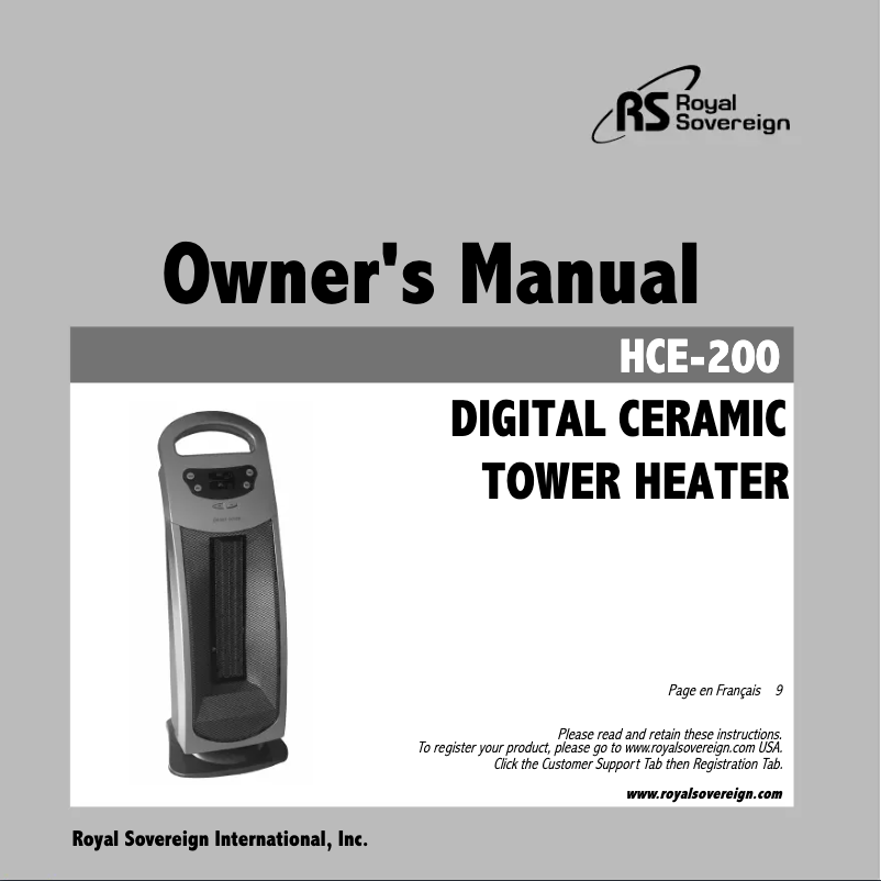 Image de la première page du manuel de l'appareil HCE-200