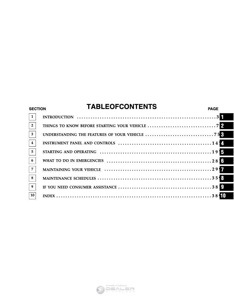 Page 1 de la notice Manuel utilisateur RAM Dakota (2006)