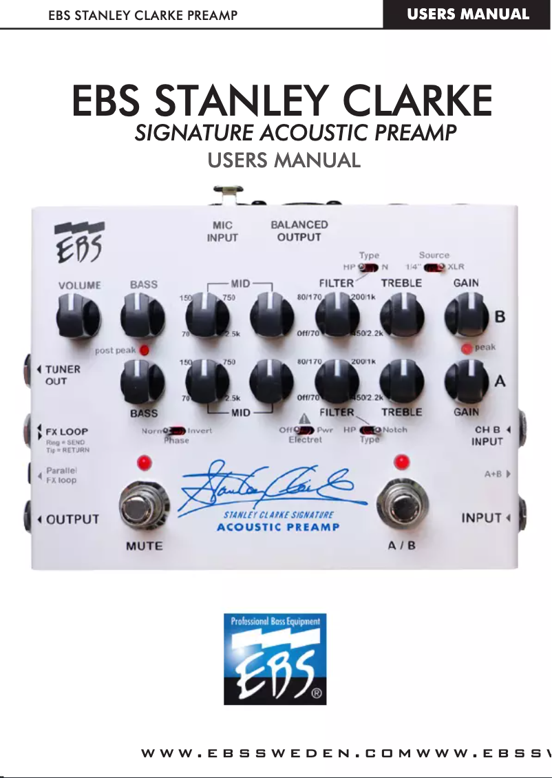 Page n°1 - Manuel utilisateur EBS Stanley Clarke