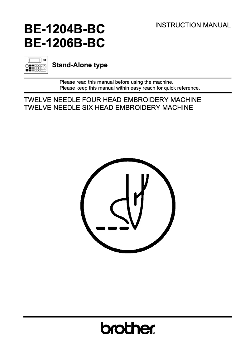 Image de la première page du manuel de l'appareil BE-1204B-BC