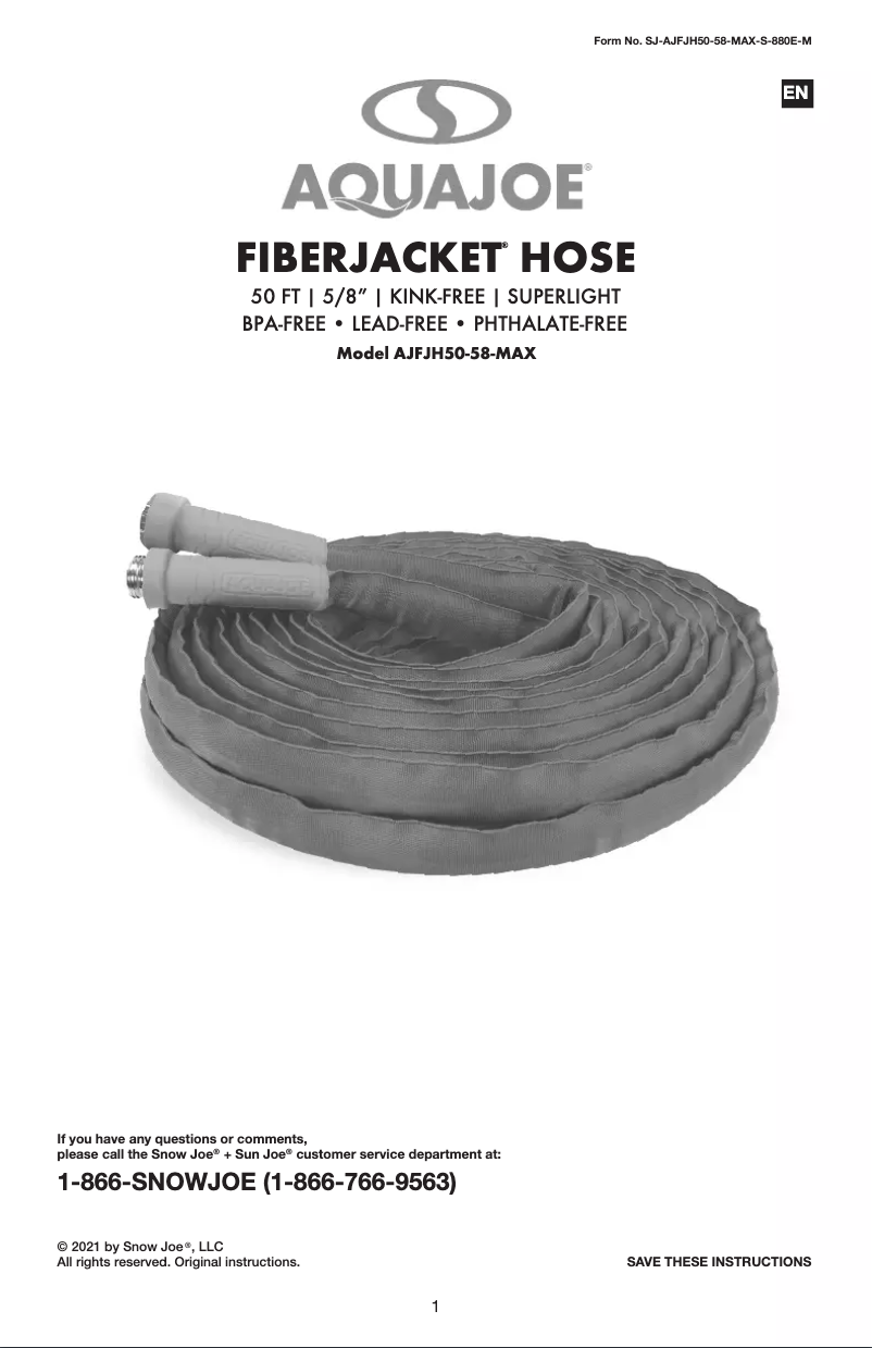 Image de la première page du manuel de l'appareil AJFJH50-58-MAX