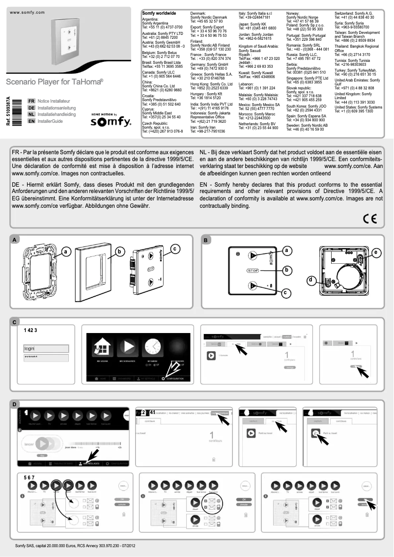Page n°1 - Manuel utilisateur Somfy Scenario Player