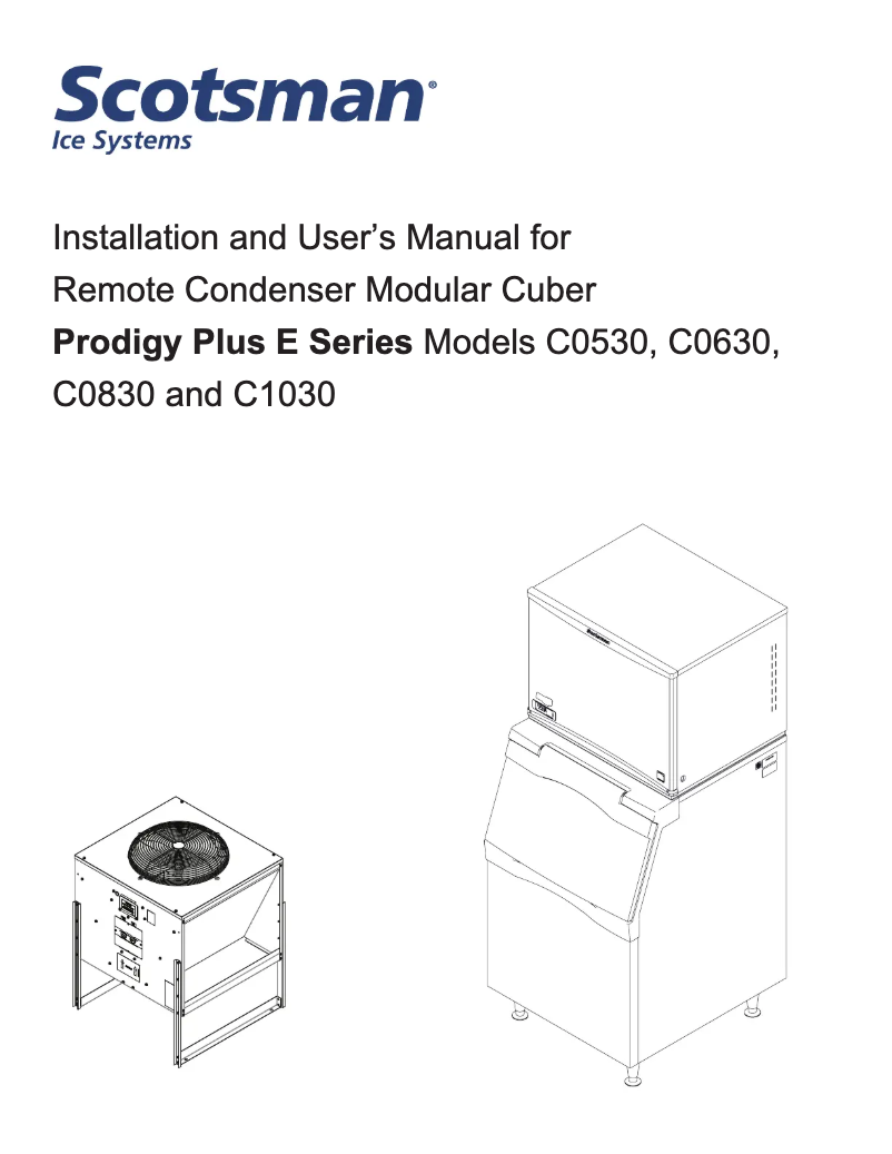Page 1 de la notice Manuel utilisateur Scotsman C1030SR-32
