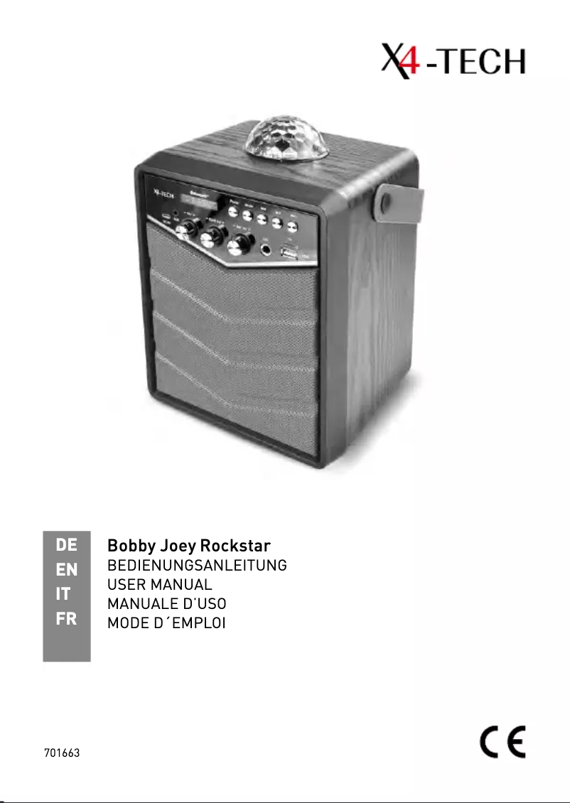 Image de la première page du manuel de l'appareil Bobby Joey Rockstar