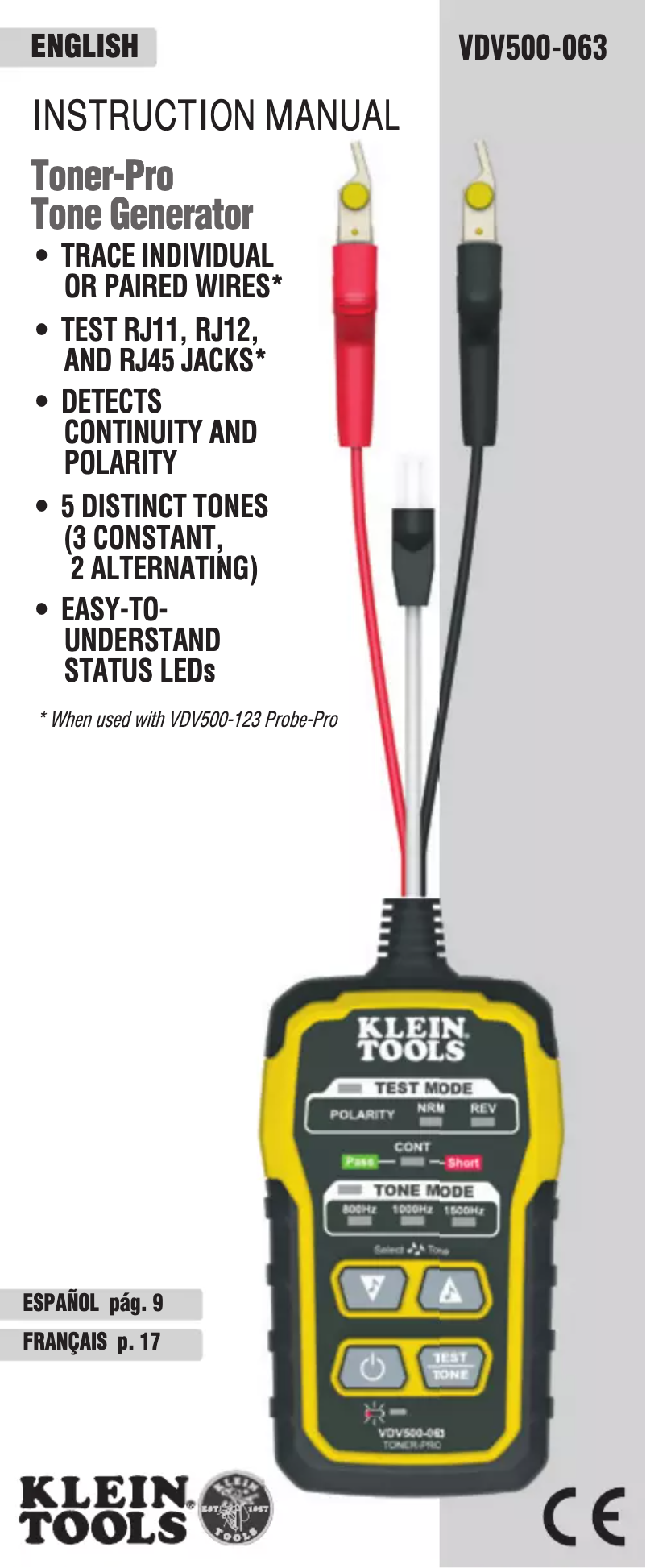 Image de la première page du manuel de l'appareil VDV500-063