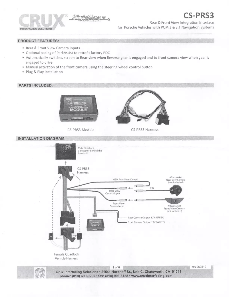 Page 1 de la notice Manuel utilisateur CRUX CS-PRS3