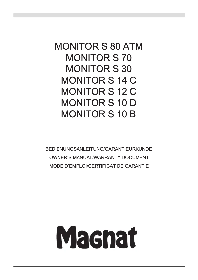 Page n°1 - Manuel utilisateur Magnat Monitor S14 C
