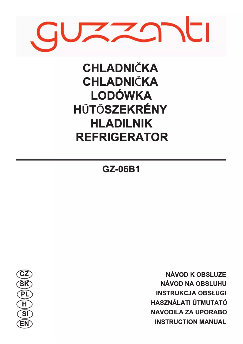 Page 1 de la notice Manuel utilisateur Guzzanti GZ 06B1