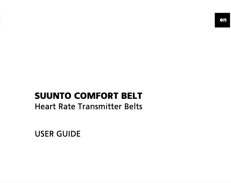 Página 1 del manual Manual de usuario Suunto Comfort DUAL Belt ANT
