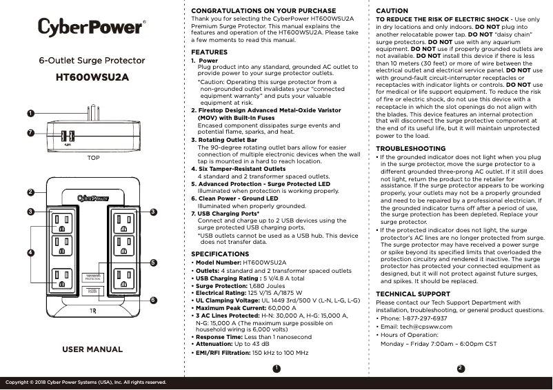 Page 1 de la notice Manuel utilisateur CyberPower Home Theater HT600WSU2A