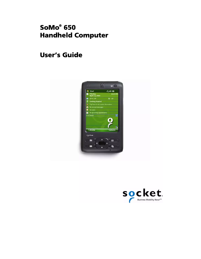 Page n°1 - Manuel utilisateur Socket Mobile SoMo 650Rx