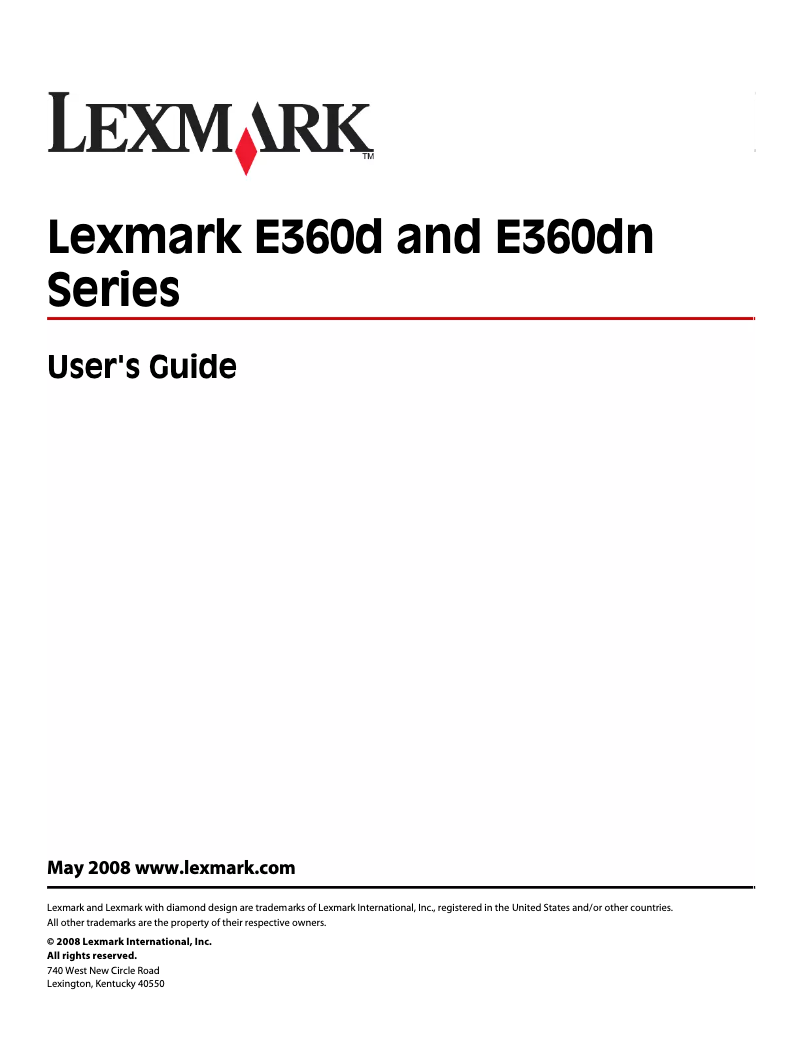 Page 1 de la notice Manuel utilisateur Lexmark E360d