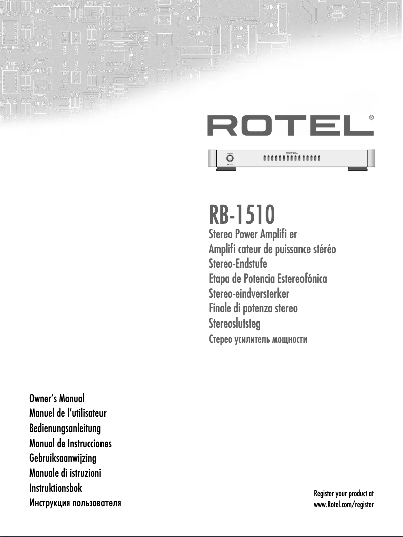 Page n°1 - Manuel utilisateur Rotel RB-1510