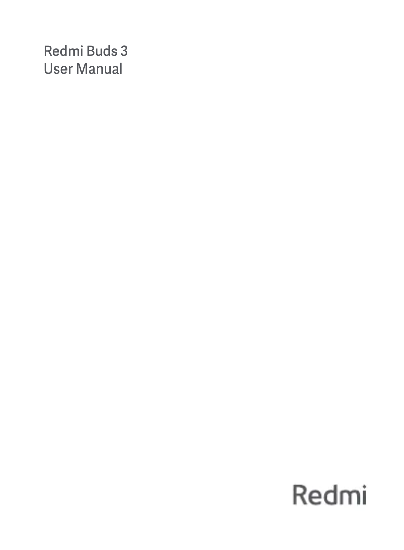 Page 1 of the manual User Manual Xiaomi Redmi Buds 3