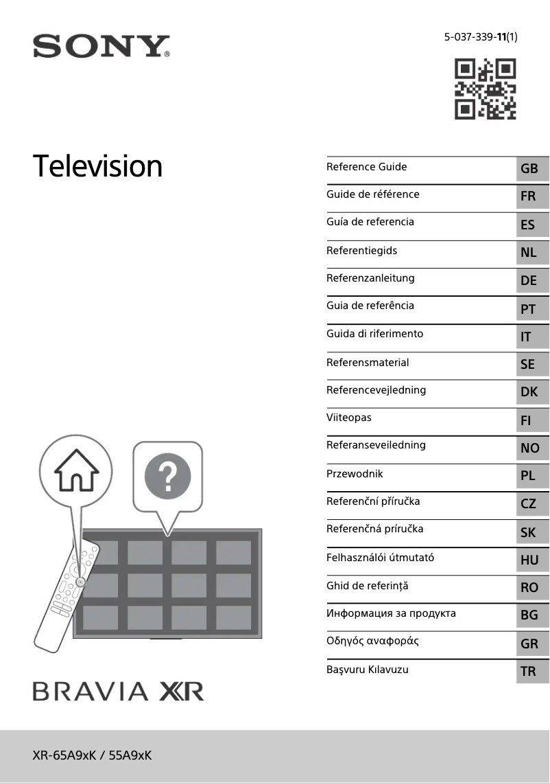Page 1 de la notice Manuel utilisateur Sony XR-65A95K