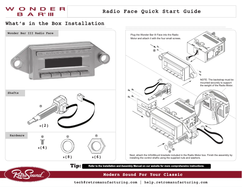 Page 1 de la notice Manuel utilisateur RetroSound Wonderbar 3