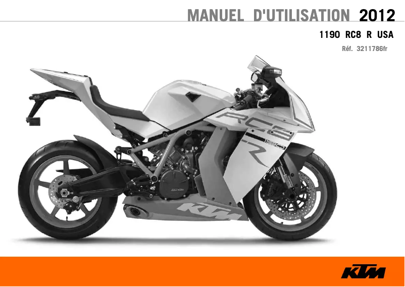 Page 1 de la notice Manuel utilisateur KTM 1190 RC8 R (2012)