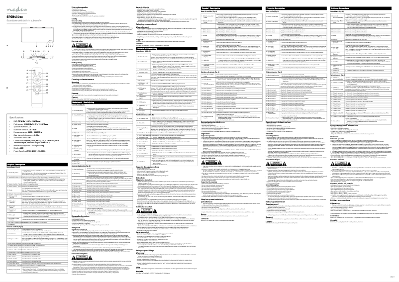 Page 1 de la notice Manuel utilisateur Nedis SPSB430BK