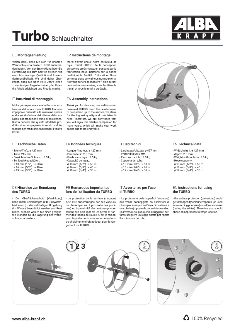 Page 1 de la notice Manuel utilisateur Alba Krapf Turbo