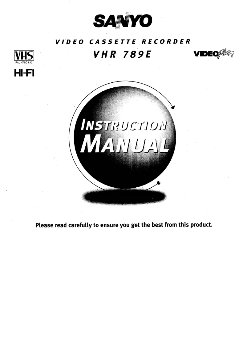 Page n°1 - Manuel utilisateur Sanyo VHR-789