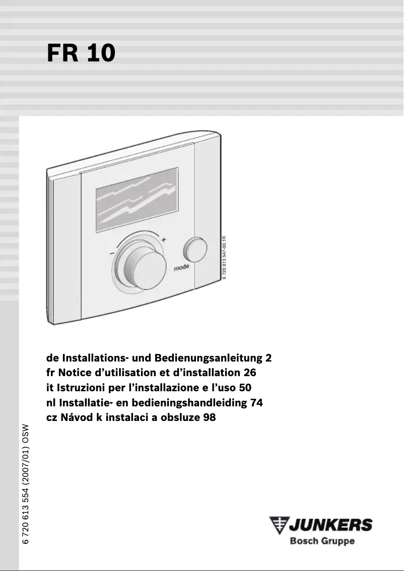 Página 1 del manual Manual de usuario Bosch FR 10