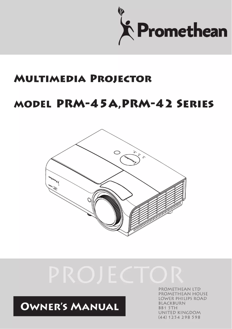Page n°1 - Manuel utilisateur Promethean PRM-45A