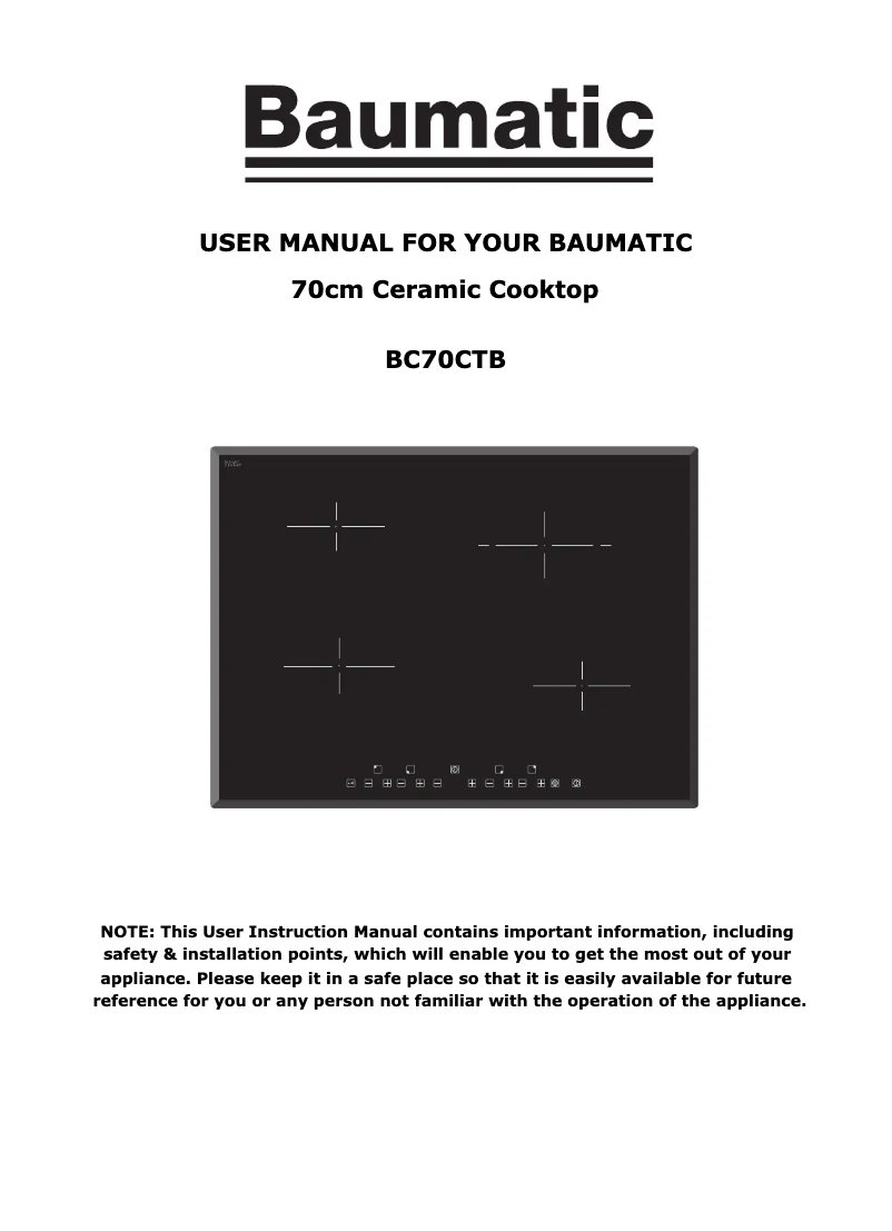 Page n°1 - Manuel utilisateur Baumatic BC70CTB
