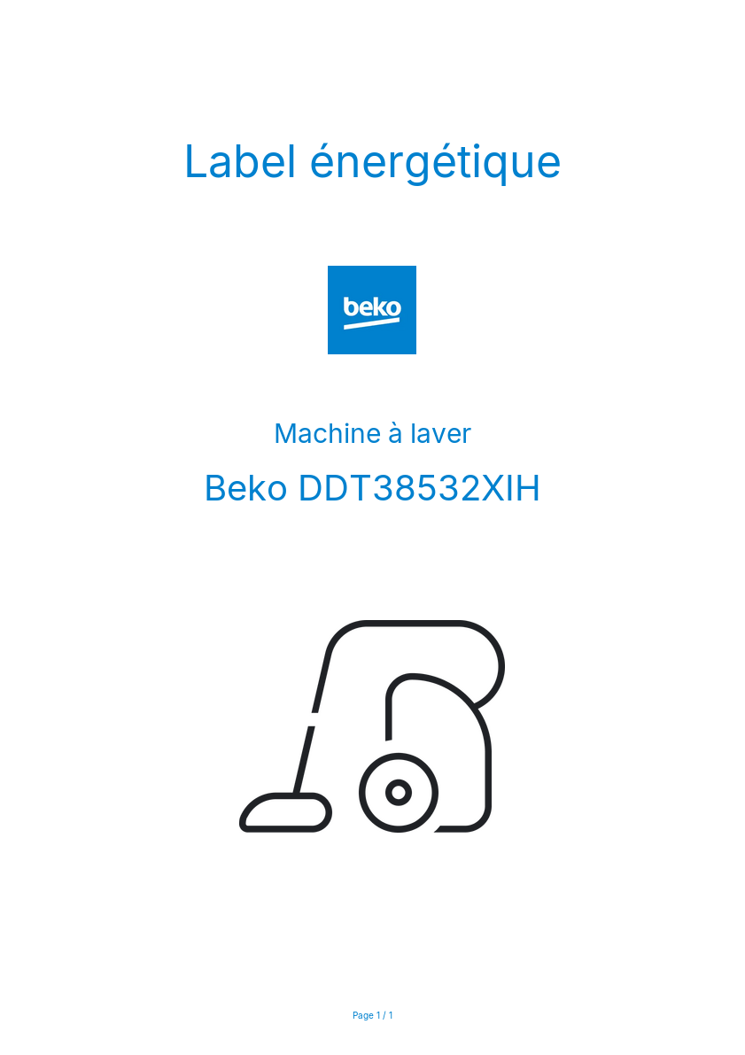 Image de la première page du manuel de l'appareil DDT38532XIH