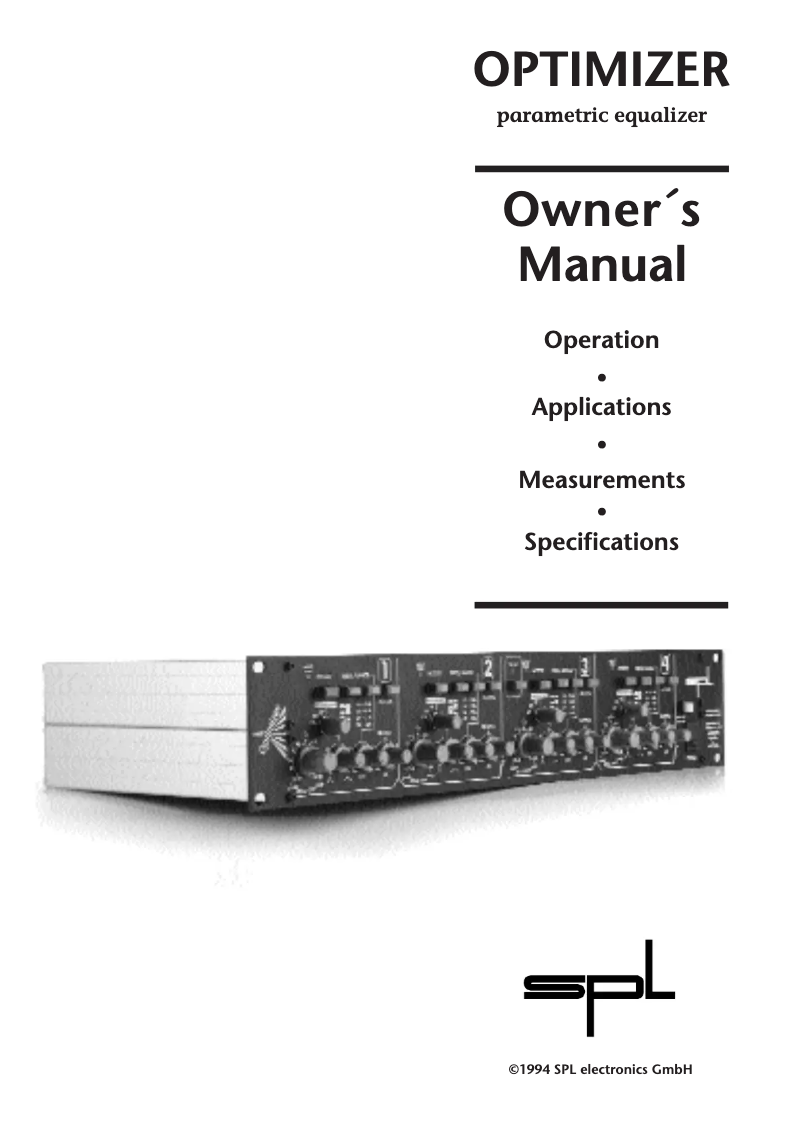 Imagen de la primera página del manual del dispositivo Optimizer