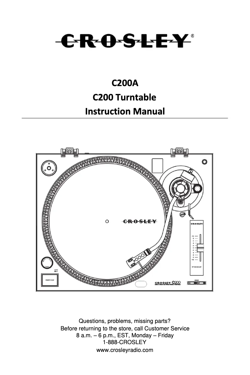 Page 1 de la notice Manuel utilisateur Crosley C200A
