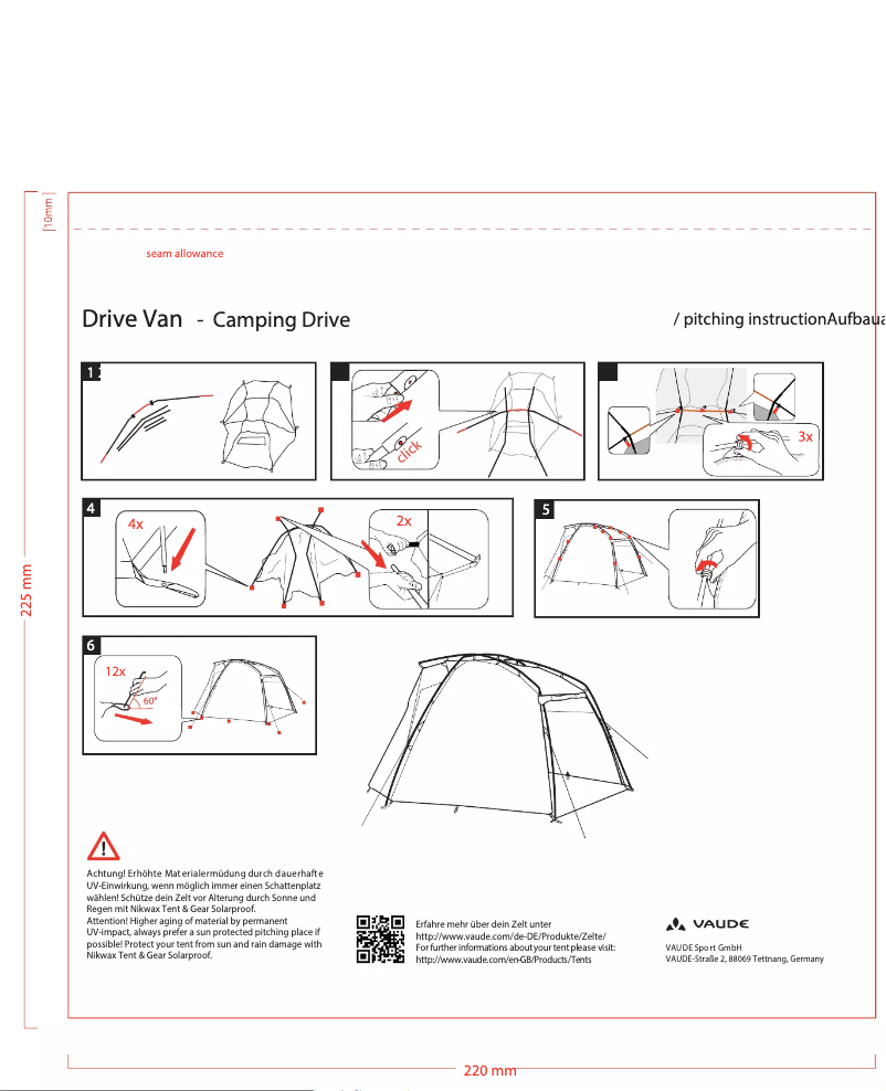 Page n°1 - Manuel utilisateur Vaude Drive Van