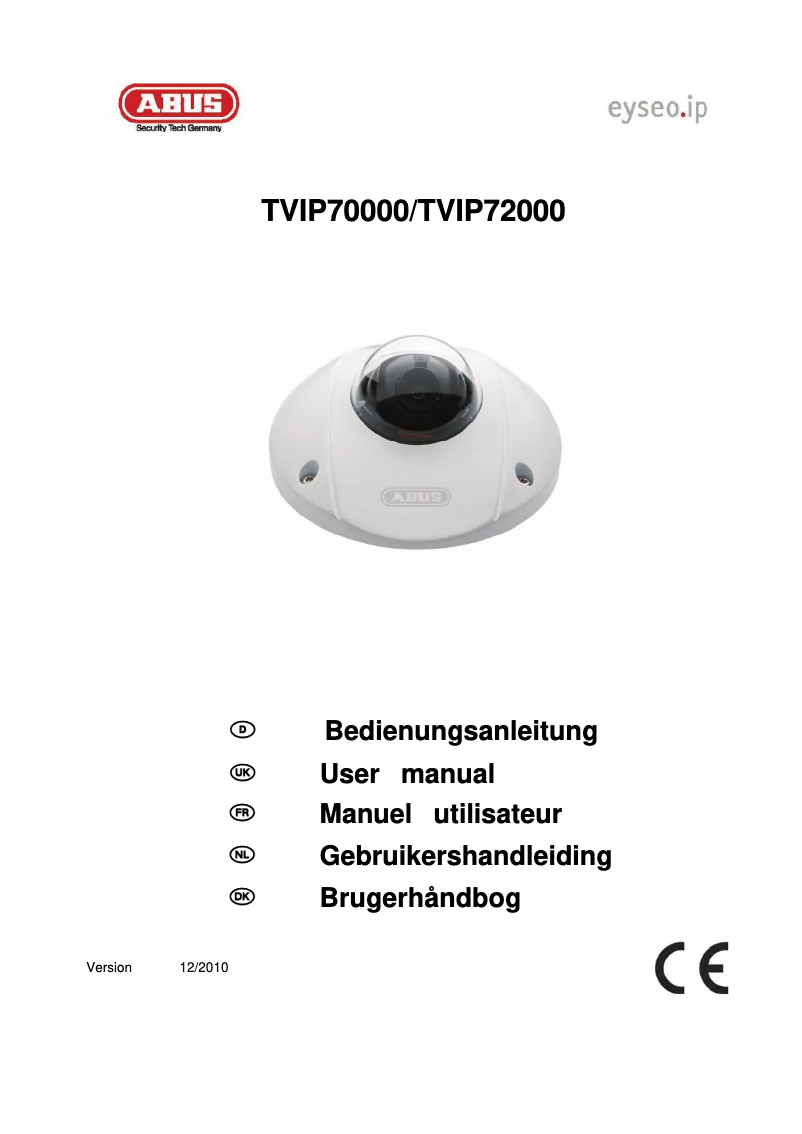 Image de la première page du manuel de l'appareil TVIP72000