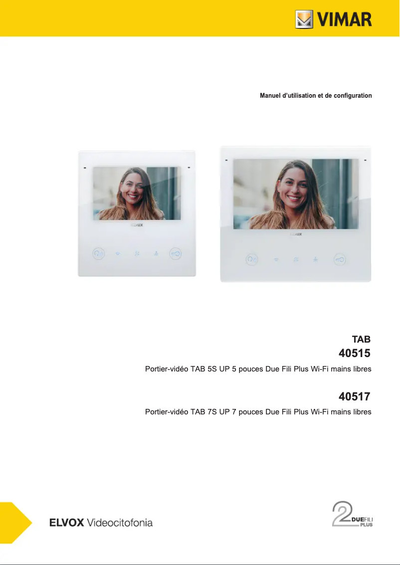 Page 1 de la notice Guide d'installation Vimar ELVOX 40515