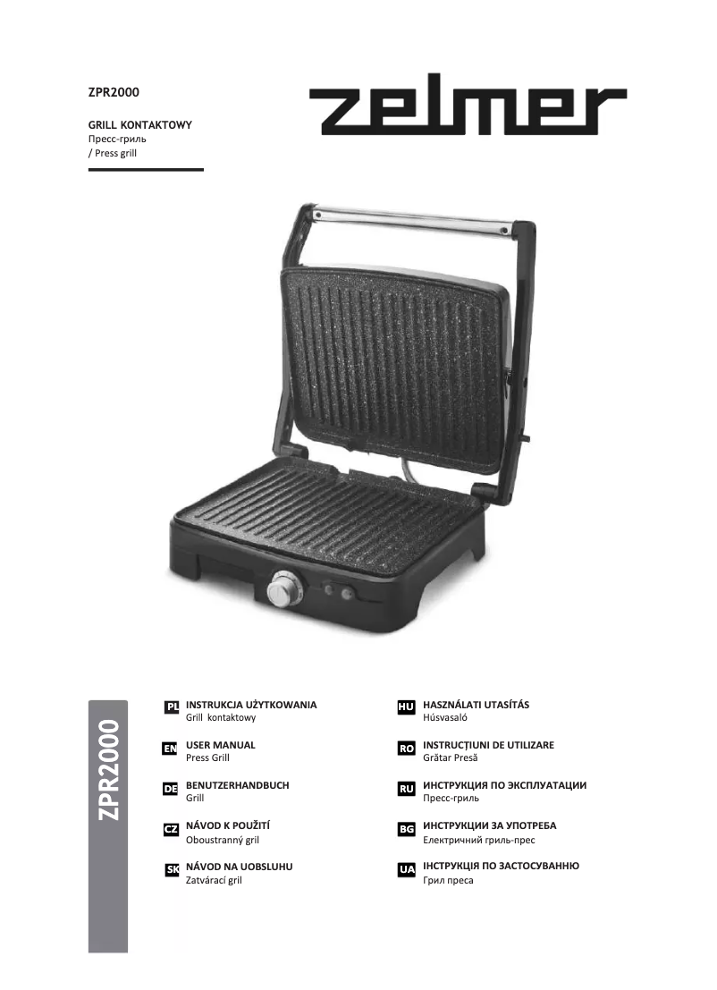Page n°1 - Manuel utilisateur Zelmer ZPR2000
