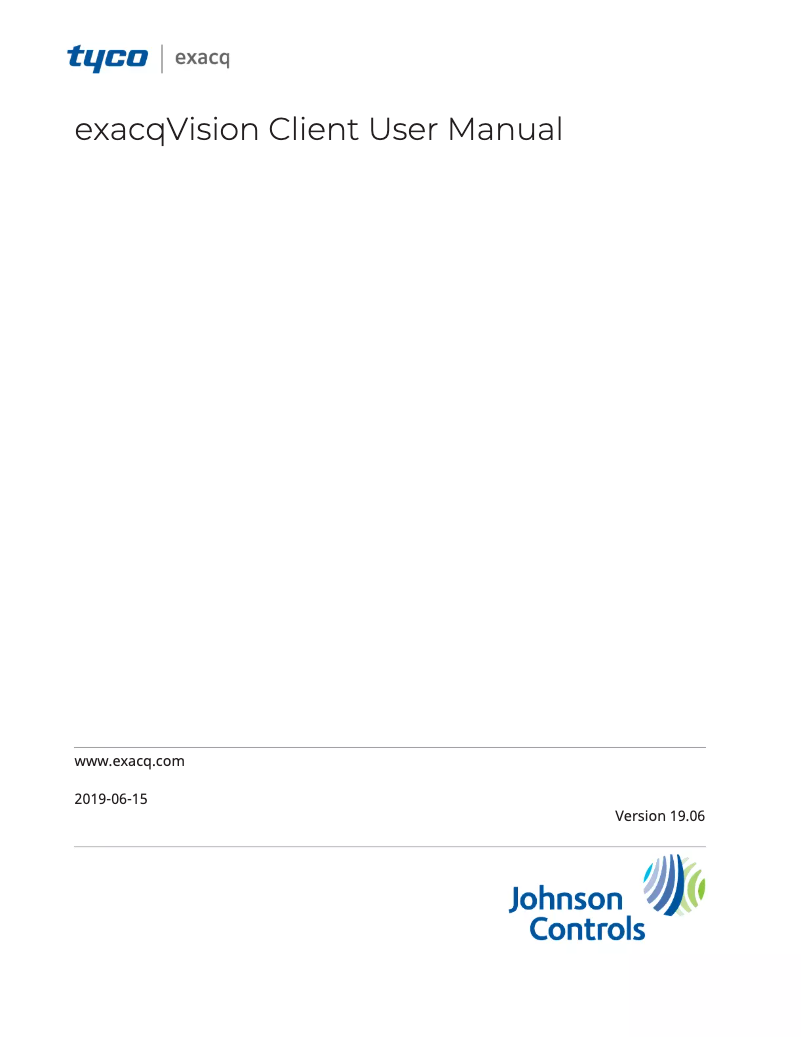 Page 1 de la notice Manuel utilisateur Tyco exacqVision Client