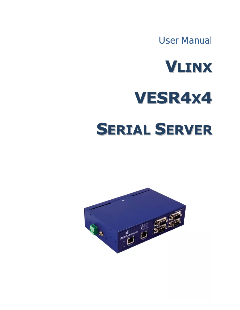 Page 1 of the manual User Manual B&B Electronics VESR424T-MC