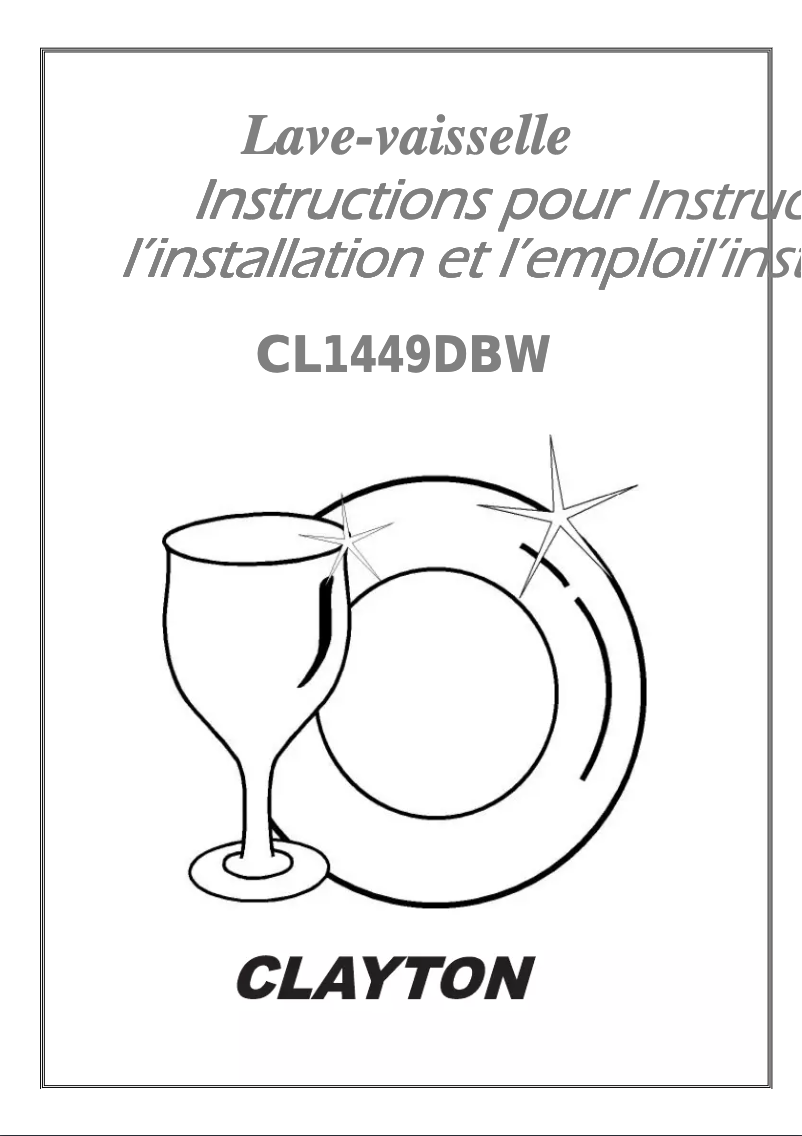 Page n°1 - Manuel utilisateur Clayton CL1449DBW