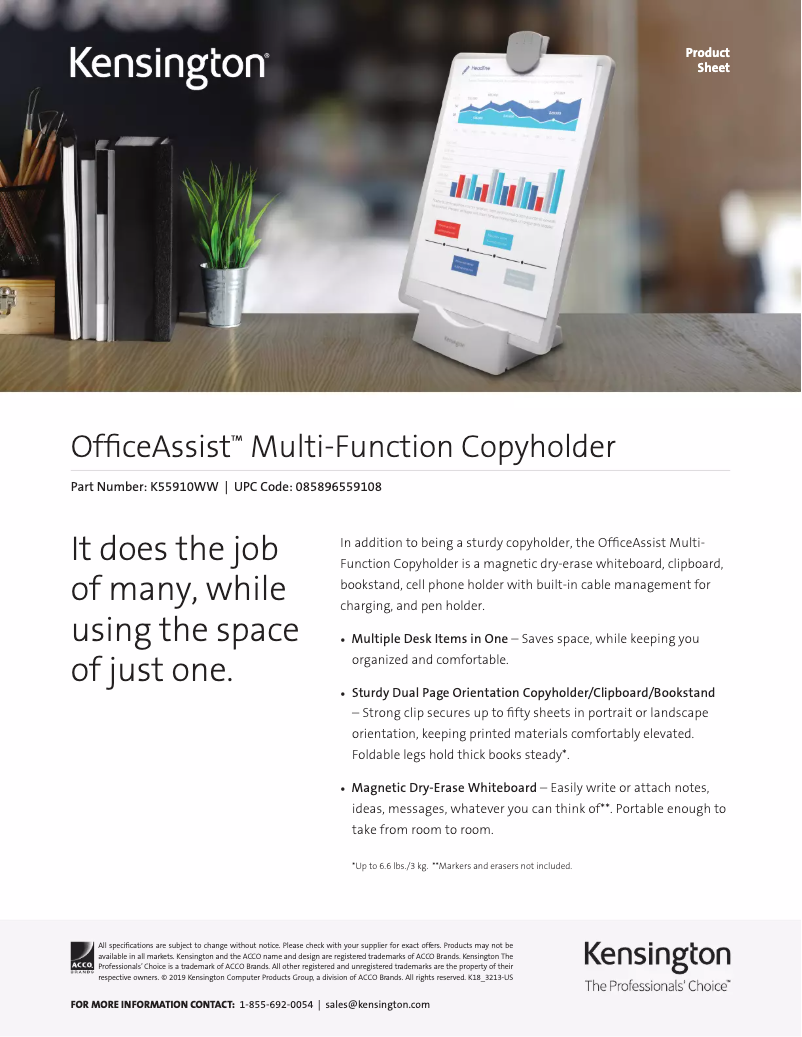 Page 1 de la notice Manuel utilisateur Kensington K55910WW