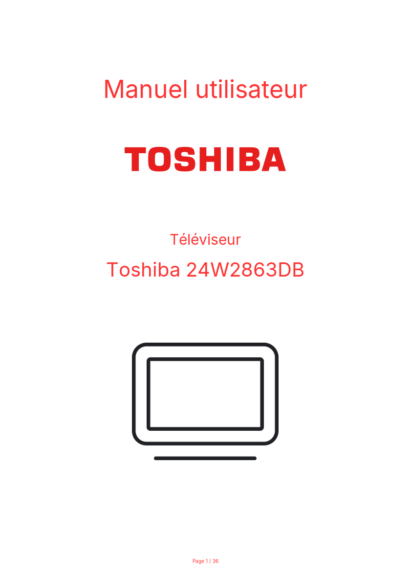 Page n°1 - Manuel utilisateur Toshiba 24W2863DB