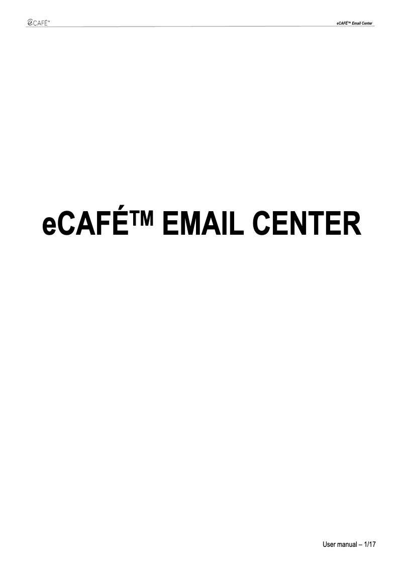 Page n°1 - Manuel utilisateur Hercules eCafe Email Center EC-1000