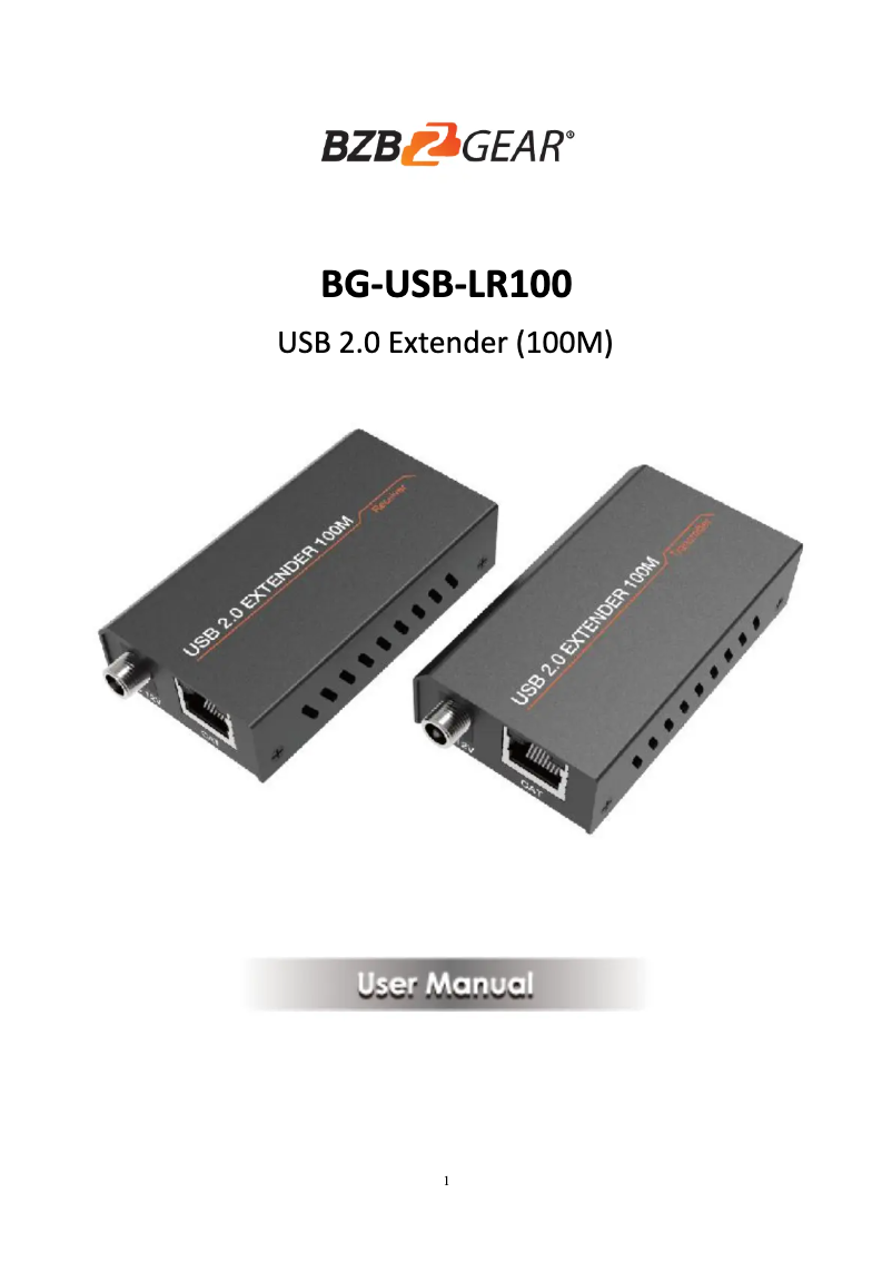 Image de la première page du manuel de l'appareil BG-USB-LR100