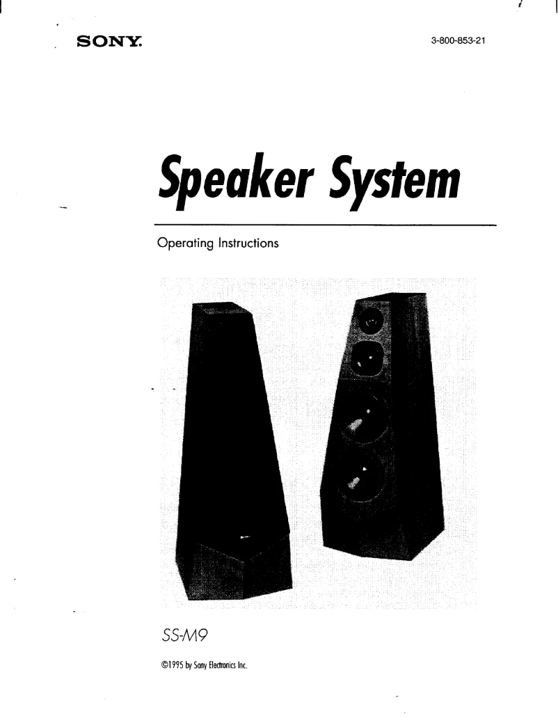 Page n°1 - Manuel utilisateur Sony SS-M9