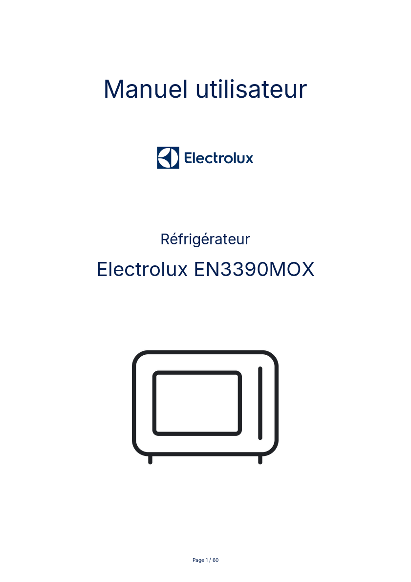 Image de la première page du manuel de l'appareil EN3390MOX