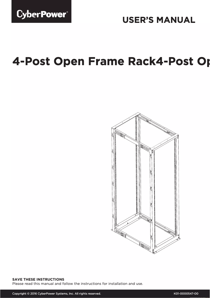 Page 1 de la notice Manuel utilisateur CyberPower CR25U40001
