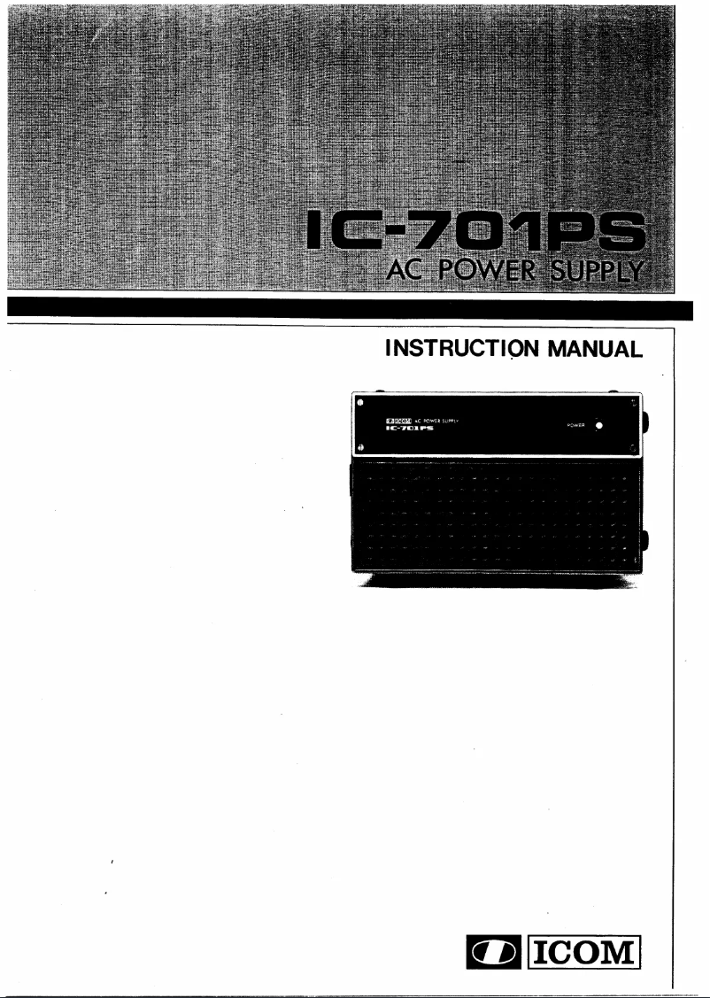 Page n°1 - Manuel utilisateur ICOM IC-701PS